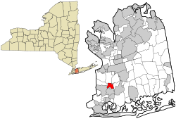 Nassau County New York incorporated and unincorporated areas Malverne highlighted